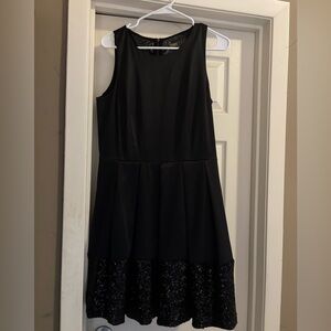 Black glittery sleeveless dress